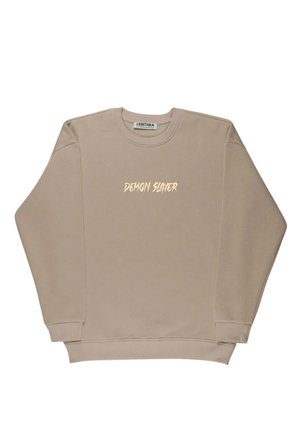 Lenithra Demon Slayer Nezuko Kamado Anime Sırt Baskılı Unisex Oversize Sweatshirt Bej / M