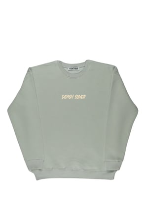 Lenithra Demon Slayer Nezuko Kamado Anime Sırt Baskılı Unisex Oversize Sweatshirt Gri / S