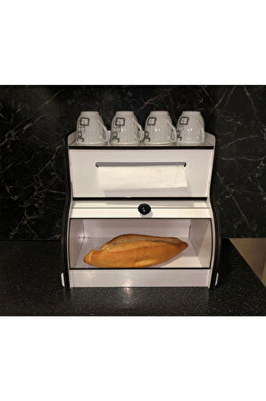 Demonte Ekmeklik New Bread Box,havlu Peçetelik(SAKLAMA GÖZLÜ), Baharatlık Rafı,dekoratif