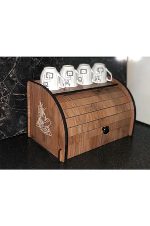 New Bread Box, Ekmeklik, Saklama Gözlü, Baharatlık Rafı, Dekoratif demonte