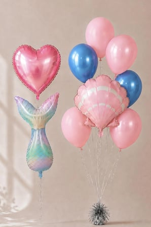 Kız Çocuk Deniz Kızı Tema Doğum Günü Konsept Balon Seti