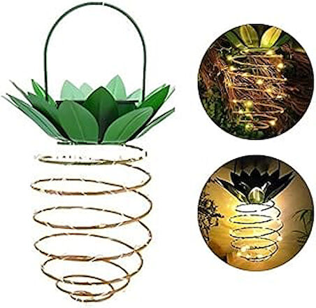forlife Solar Güneş Enerjili, 30 Led Ananas Bahçe Lambası, IP66 Su Geçirmez, Bahçe, Teras, Veranda, Yol, Ev, Balkon, Çit Aydınlatması, Asılabilir Led Solar Bahçe Aydınlatması