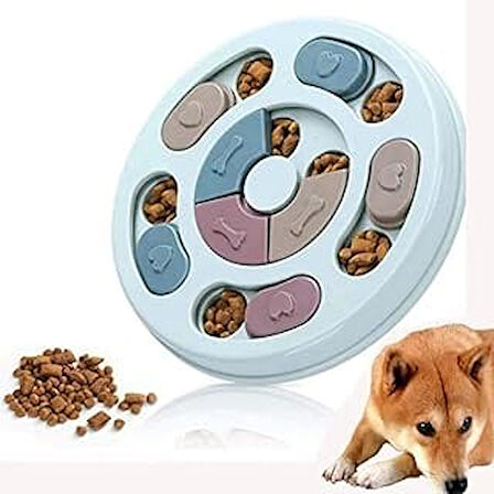 Tineke Köpek Oyuncağı Mama Bulmaca Yavaş Besleyici Köpek Gıda Dağıtıcı Yavaş Yeme Mavi̇
