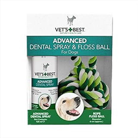 Vet's Best Advanced Dental Spray & Floss Ball köpekler