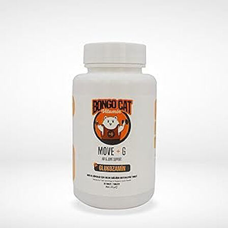 Bongo Cat Move +G Glucosamine Tablet - 75 Tablet (Kedi Ve Köpekler Için Eşsiz Eklem Ve Kas Desteği)