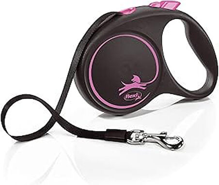 Flexi Black Design L Beden Pembe 5Mt Şerit Tasma