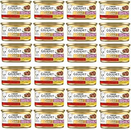 Gourmet Gold Çifte Lezzet Sığır Etli & Tavuklu Yaş Kedi Maması (24 X 85 Gr)