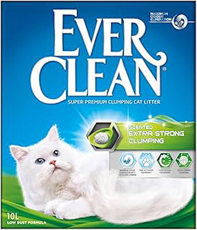 Ever Clean Extra Kokulu Kumu, Ekstra Güçlü Topaklanma Formülü, 10 L