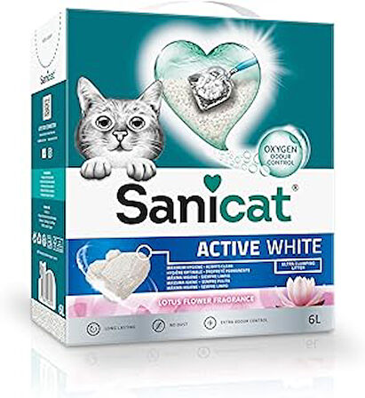 Sanicat Active White Lotus Çiçeği Topaklanan Kedi Kumu 6L