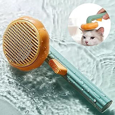 Orret Home Kedi Köpek Otomatik Temizlenen Tuşlu Tüy Toplayıcı Tarak Basmalı Kedi Köpek Fırçası Evcil
