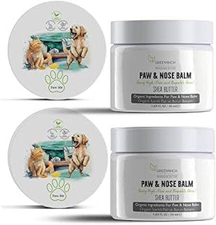 Pati Burun Nemlendirici Balm Vegan Organik Içerikli Kedi Köpek Doğal Çatlak Koruma Bakım Krem 50Ml*2