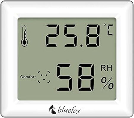Bluefox İç Mekan Dijital Termometresi ve Higrometre , Büyük Ekran, Masa Ayaklı, Asmalı, Mıknatıslı