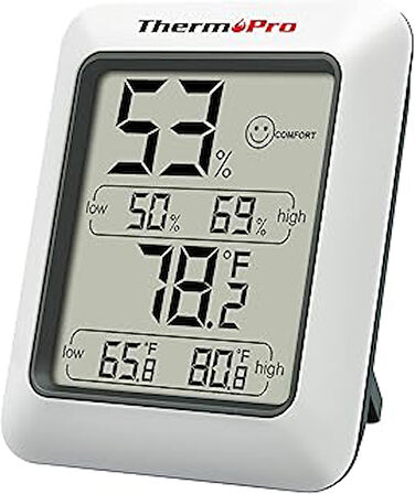Thermopro Tp50 Dijital Termo-Higrometre, Iç Mekan Termometresi, Higrometre, Sıcaklık Ve Nem Ölçer, O