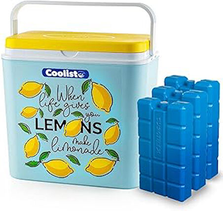 Coolist CLB30LM Limon Desenli Buzluk, 30 Litre + 3 Adet Buz Kaseti 400gr