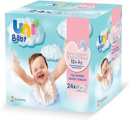 Uni Baby İlk Adım Islak Mendil Beyaz 24x52 1248 Yaprak
