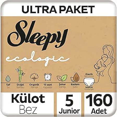 Ecologic Ultra Paket Külot Bez 5 Numara Junior 160 Adet