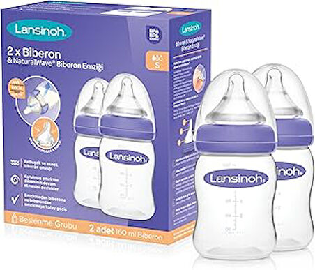 2x Biberon ve Naturalwave Biberon Emziği, 160 ml