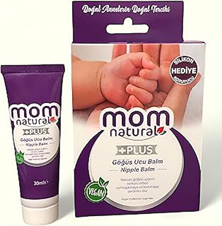Mom Natural +Plus Vegan Göğüs Ucu Balm 30Ml - Silikon Koruyucu Hedi̇yeli̇