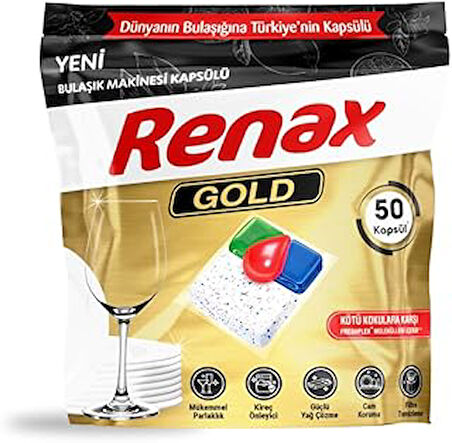 Renax Gold Bulaşık Makinesi Kapsül Deterjanı 50 Adet
