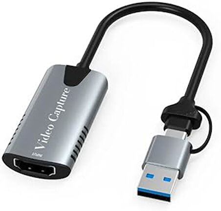 Alfalink Type-C To Usb 2In1 Video Capture Yakalama Kartı 4K 1080P Uçlu Hdmi To Type-C Pc Bilgisayar