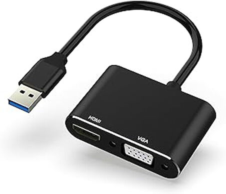 Yoigo Usb - Hdmi Vga Adaptörü, 1080P Usb 3.0/2.0 - Hdmi Vga Dönüştürücü, Usb Erkek - Hdmi Vga Dişi W