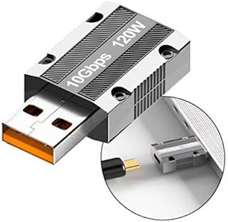 Polhammobile Polham 120W 10Gpbs Usb To Type C Çevirici Dönüştürücü Adaptör, Otg Dönüştürücü, Ultra D