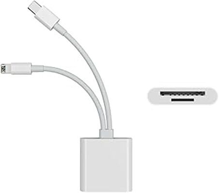 Mettzchrom Lightning type-c Girişli iPhone 11 12 13 14 15 16 Serilerine Uyumlu Kart Okuyucu SD Kart Adaptörü TF Kart Okuyucu Disk Adaptörü Mobil Kart Okuyucu