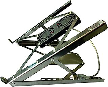 SAKOYA 2FS02 fanlı Laptop Tablet Notebook standı, açılır kapanır, tüm laptoplara kolayca ayarlanır. Saglam ve zariftir. 40 Kg baskılanabilir. 3 Yıl Garanti Omur boyu kullanılabilir.