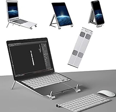 Güncelçarşı Ayarlanabilir Yüksek Kalite Metal Laptop Dizüstü Stand, Katlanabilir Taşınabilir Laptop,