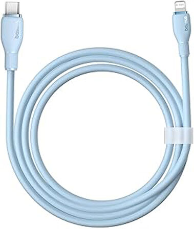 Baseus Pudding Hızlı Şarj Özellikli Type-C To Lightning Kablo 20W, 1.2 Metre, Mavi