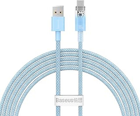 Baseus Explorer Serisi Hızlı Şarj Kablosu Akıllı Sıcaklık Kontrolü Usb To Type-C 100W, 2M, Mavi