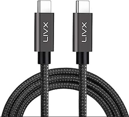 Force 100W Type-C to Type-C 50 cm USB 3.1 Gen2 10 Gbps 4k@60hz Hızlı Şarj Data ve Görüntü Aktarım Kablosu Örgülü