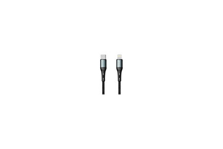 Remorax Örgülü Iphone Uyumlu Type C-Lightning Pd Hızlı Şarj Kablosu, Siyah (100 Cm)