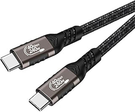 Zore Qg01 Type-C To Type-C Usb4 Pd Data Kablosu 240W 40Gbps 8K@60Hz 0.5 Metre Siyah