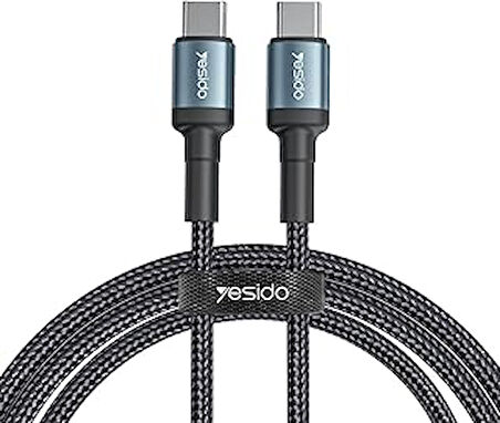 Yesido 60W Hasırlı Type-C To Type-C Pd Hızlı Şarj Kablosu, 1.2 Metre