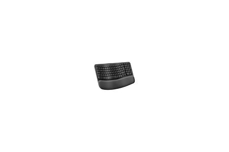 Logitech Wave Keys Kablosuz Dolgulu Avuç İçi Destekli Ergonomik Klavye, Konforlu Doğal Yazma, Easy-S