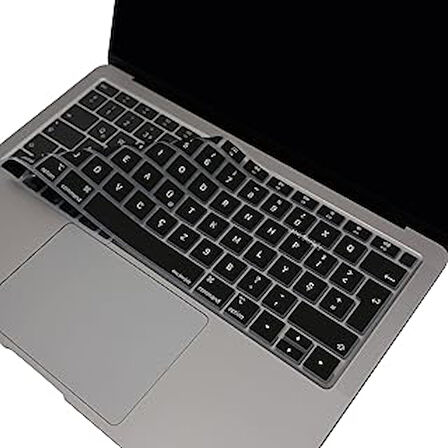 McStorey Laptop Macbook Air M1 Klavye Kılıfı F-Türkçe DaktiloTip A1932 A2179 A2337 ile UyumluSiyah