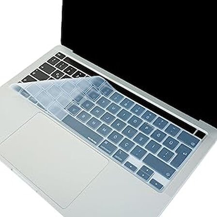 Mcstorey Macbook Pro Klavye Koruyucu 13Inç M1-M2 (Türkçe Q) Touchbarlı A2251 A2289 A2338 A2141 Ile U