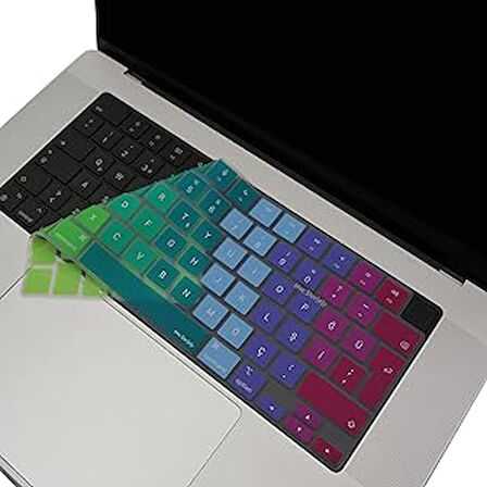McStorey Macbook Klavye Koruyucu M1-M2-M3 TouchID'li A2681 A3113 A2941 A3114 A2442 A2779 A2992 A2918 A2485 A2780 A2991 ile Uyumlu Dazzle Pembe Yeşil