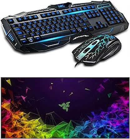 BLCMODA Gamer Gaming Mause Pad XXXL 40x90cm Prizma,Rulet,Dolar,Süper Kahramanlar,Game Over Baskılı