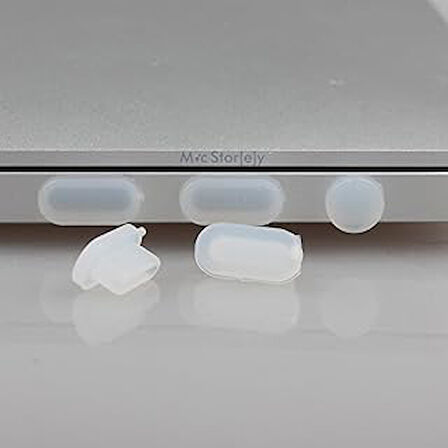Macbook Air-Pro Tüm Modeller Toz Önleyici Tıpa Koruma Seti Tablet Telefon Type-C/Kulaklık ile Uyumlu Şeffaf