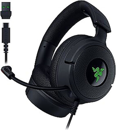 Razer Kraken V4 X - Kablolu Pc Oyun Kulaklığı (Triforce 40Mm Sürücüler, Geri Çekilebilir Kardioid Mi