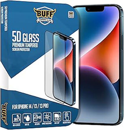 BUFF LABS iPhone 14/13/13 Pro 5D Glass Ekran Koruyucu