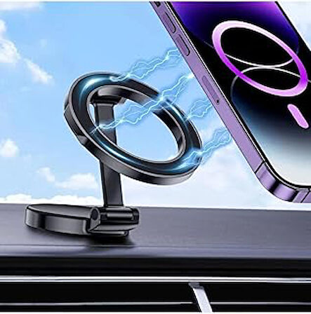 Manyetik Araç İçi Telefon Tutucu Titreşime Dayanıklı MagSafe ile Uyumlu Araç içi Telefon Tutucu Araç içi Telefon Tutucu Kompakt iPhone 11-15 pro max 360° Oynar Başlık Metal Araç Içi Telefon Tutucu,