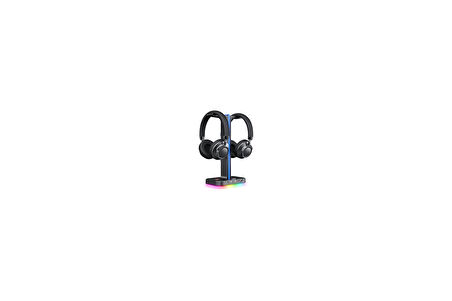 Havit Kulaklık Standı Rgb Dual Balance 2 Usb Bağlantısı, Masaüstü Kulaklık Standı, Dayanıklı Oyun Ku