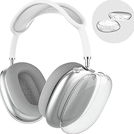 Coverzone Apple Airpods Max Ile Uyumlu Koruyucu Silikon Koruma Kılıfı (Şeffaf)