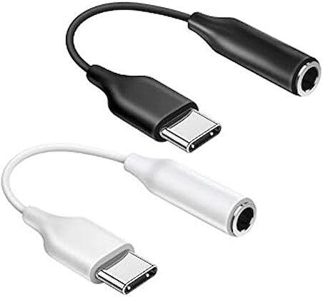 TYP-C İçin 3.5mm Kulaklık ve Mikrofon Adaptörü Siyah