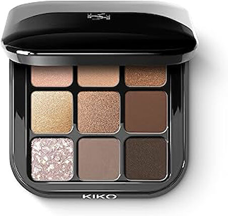 Kiko Milano Glamour Multi Finish Eyeshadow Palette 01 | 9 Gözlü Palet, Farklı Finişler