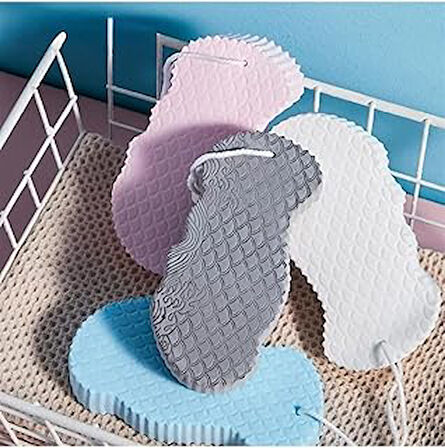 Çok Renkli Banyo Süngeri, Peeling Etkili, 14 Cm X 7 Cm, Vücut Temizleme Ve Masaj Süngeri