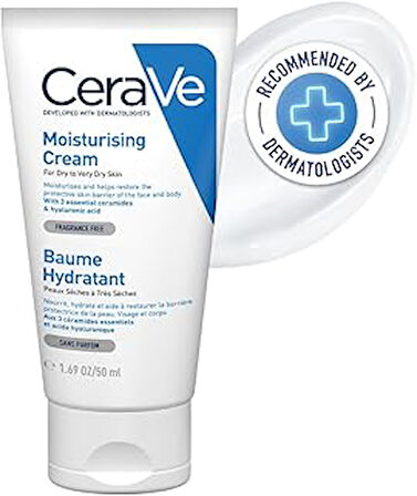 Cerave Kuru Ciltler İçin Seramid Ve Hyalüronik Asit İçerikli Nemlendirici Yüz Ve Vücut Kremi